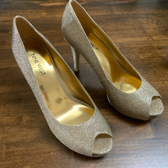 Nine West Shoes - Nine West gold peep toe pumps Nine West Shoes - Nine West gold peep toe pumps